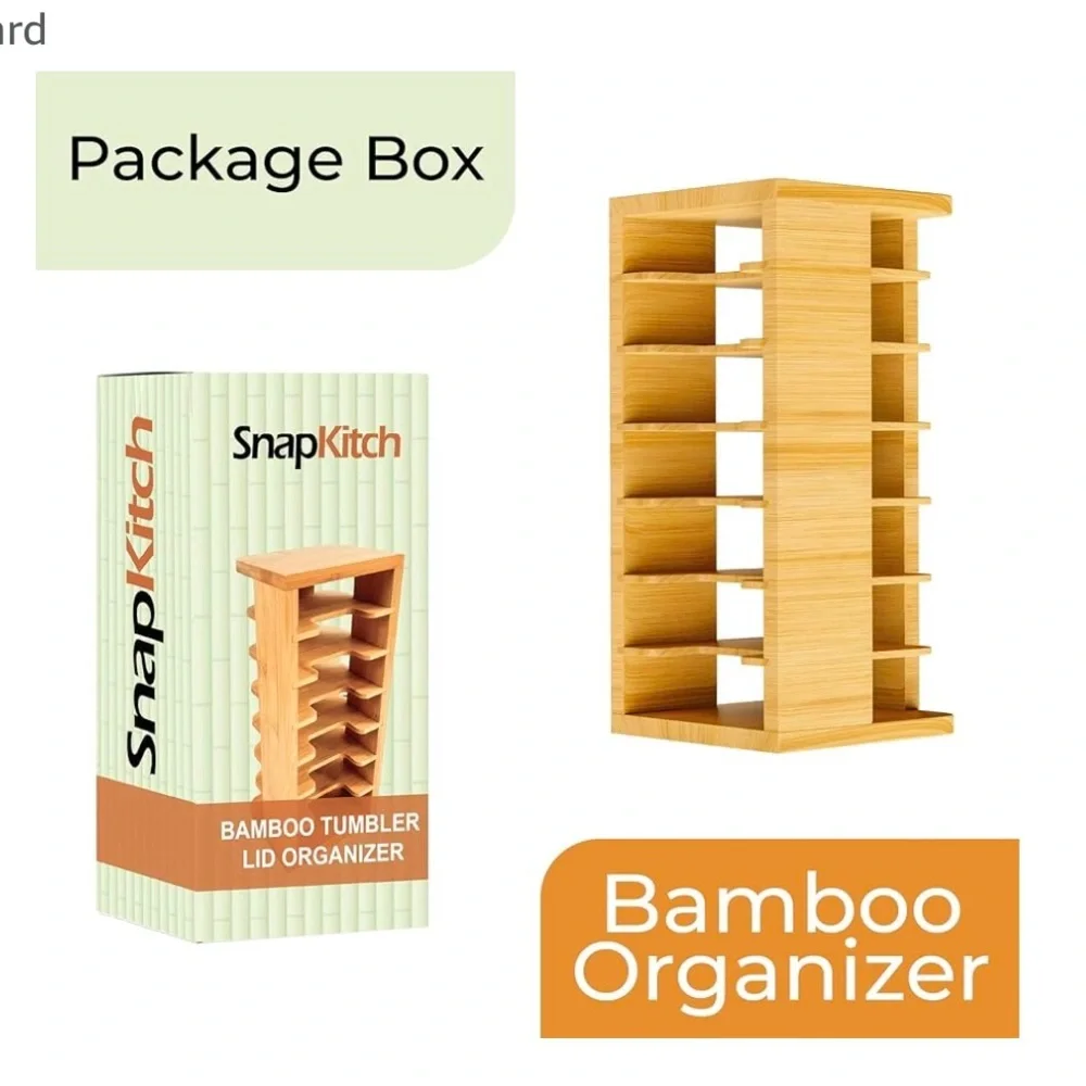 🆕 SNAPKITCH Bamboo Tumbler Lid Organizer